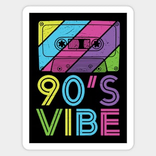 Retro 90s Vibe Old School Colorful // Vintage Audio Cassette Tape Magnet